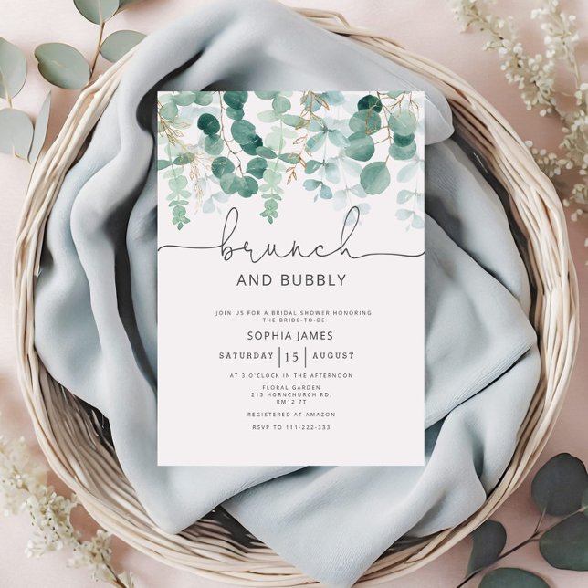 Eucalyptus Brunch e invitación burbujeante (Subido por el creador)