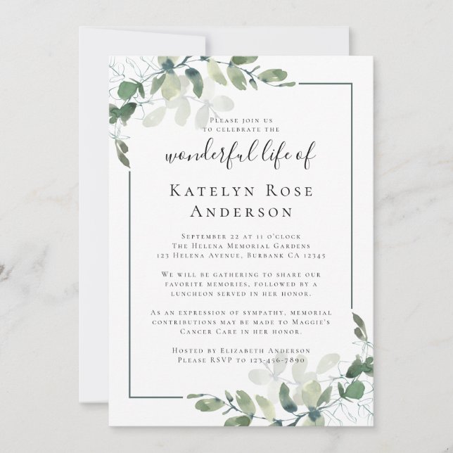 Eucalyptus Celebración de la Invitación a la Conme (Anverso)