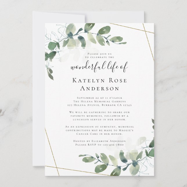 Eucalyptus Celebración de la Invitación a la Conme (Anverso)