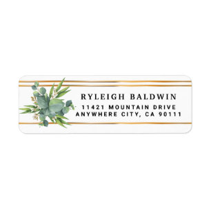 Eucalyptus Con Etiqueta De Dirección De Retorno De