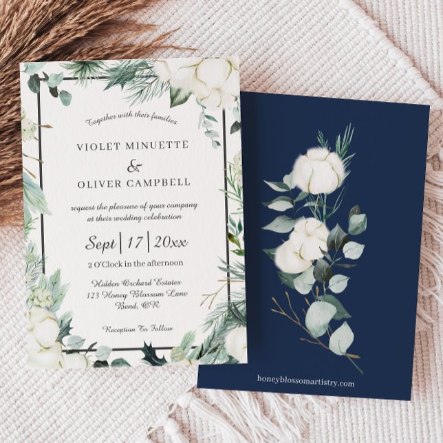 Eucalyptus Cotton | Invitación a la boda de Felt E (Subido por el creador)
