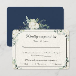 Eucalyptus Cotton Tarjeta RSVP de Felt Ecru Wedd