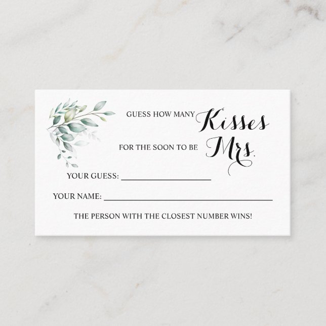 Eucalyptus ¿Cuántos besos para la tarjeta de la se (Anverso)