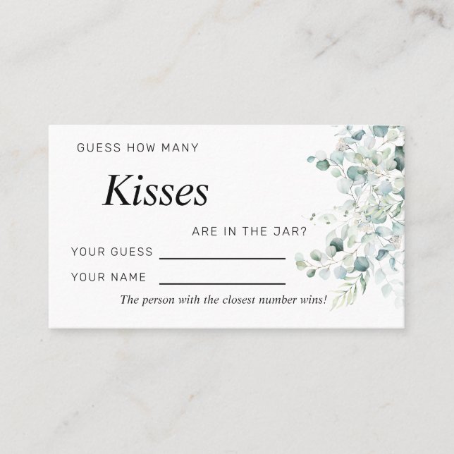 Eucalyptus deja cuántas tarjetas de juegos de beso (Anverso)