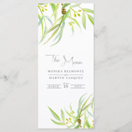 Eucalyptus deja el menú boda acuarela