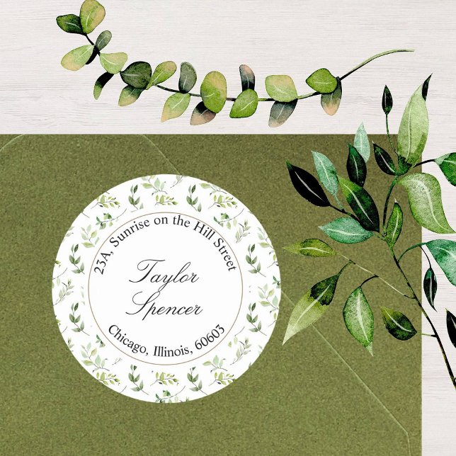 Eucalyptus deja la etiqueta de la dirección redond (Subido por el creador)