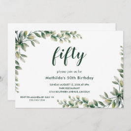 Eucalyptus deja la invitación de cumpleaños para a