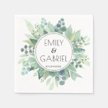 Eucalyptus deja la servilleta de papel Boda de la 