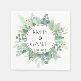 Eucalyptus deja la servilleta de papel Boda de la 