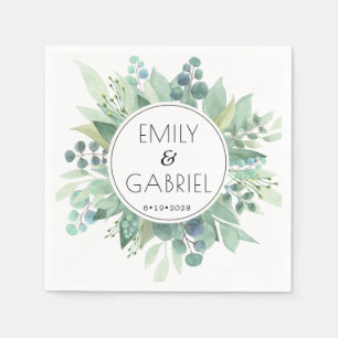 Eucalyptus deja la servilleta de papel Boda de la