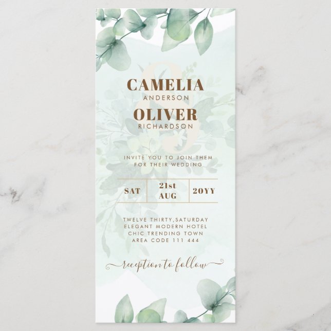 Eucalyptus deja las invitaciones a la boda digital (Anverso)