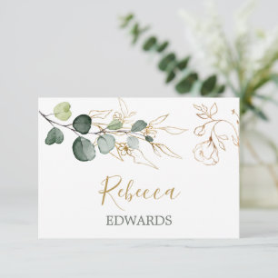 Eucalyptus deja tarjeta Gold Floral Place