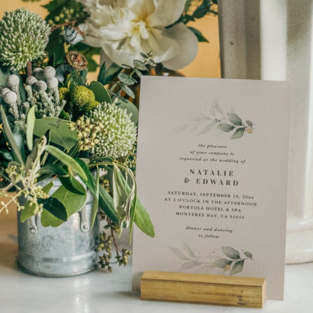 Eucalyptus dorado moderno minimo boda elegante (Subido por el creador)