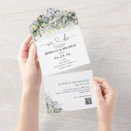 Eucalyptus Floral Todo en una Invitación de Boda