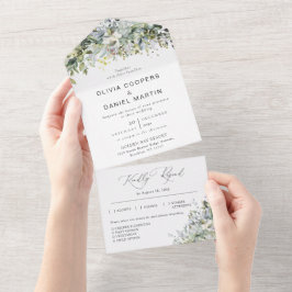 Eucalyptus Floral todo en una invitación de matrim