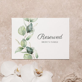 Eucalyptus Foliage Boda Botánico Rótulo reservado