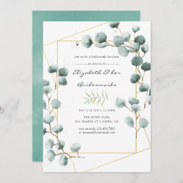 Eucalyptus Geometric Bridesmaids Invitación de alm