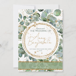 Eucalyptus Gold Purpurina - Verde - Invitación 03