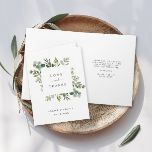 Eucalyptus Green Foliage Gracias Tarjeta plegada