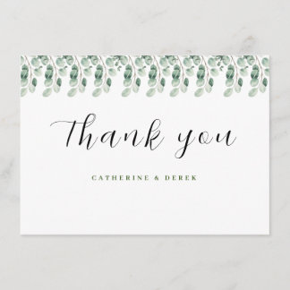 Eucalyptus Greenery Boda gracias a las tarjetas