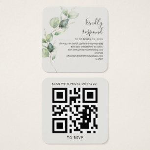 Eucalyptus Greenery Boda sitio web QR Código RSVP