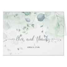 Eucalyptus Greenery Botanical Wedding Thank You