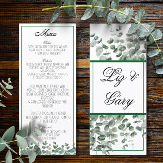 Eucalyptus Greenery Elegante Menú Botánico Boho