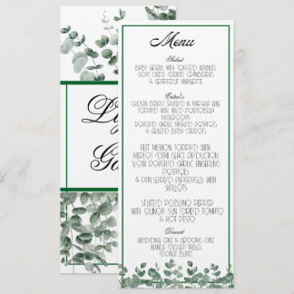 Eucalyptus Greenery Elegante Menú Botánico Boho