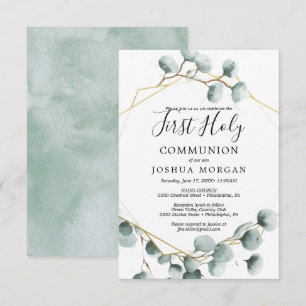 Eucalyptus Greenery Primer Invitación de la Santa 