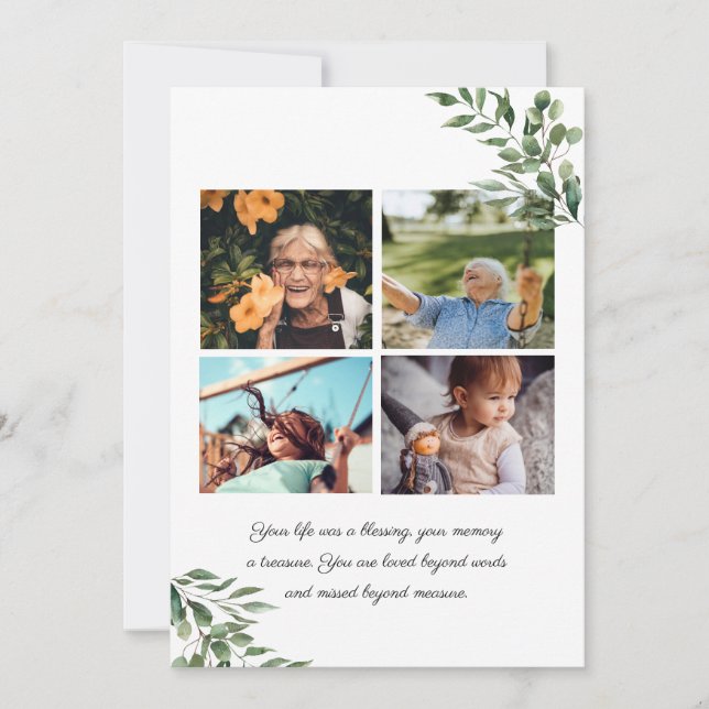 Eucalyptus Greenery | Programa Memorial Funeral (Anverso)