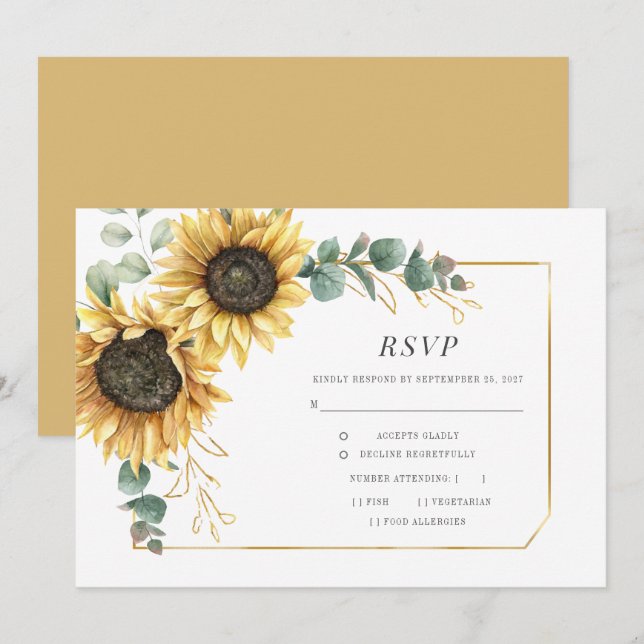 Eucalyptus Greenery Sunflower Floral Succulent (Anverso / Reverso)