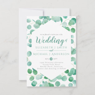 Eucalyptus Greenery Wedding Invitación Sobre PEQUE