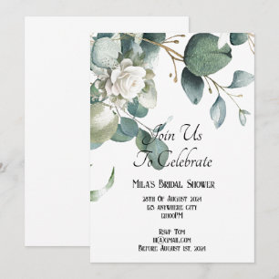 EUCALYPTUS INVITACIÓN DE DUCHA BRIDAL DE VERDURAS