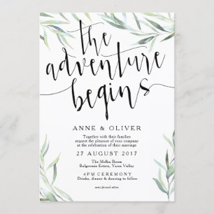 Eucalyptus La Aventura Comienza Invitación De Boda