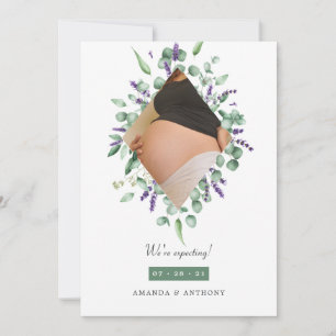 Eucalyptus Lavender Foto Invitación del embarazo