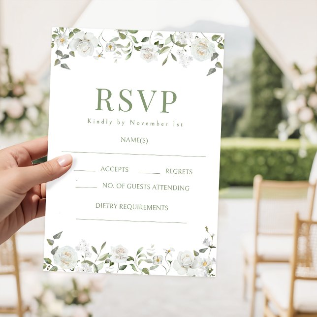 Eucalyptus Lush Greenery Floral Wedding RSVP cards (Subido por el creador)