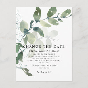 Eucalyptus moderno cambia la Invitación de fechas