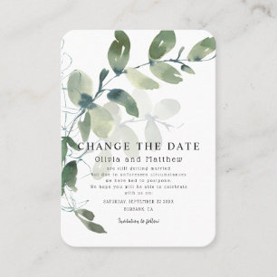 Eucalyptus moderno cambia la Invitación de fechas
