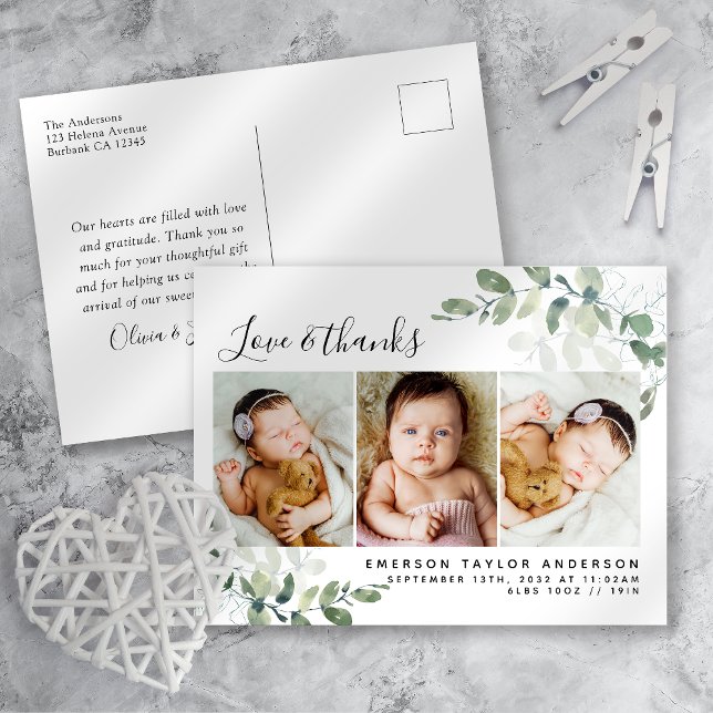 Eucalyptus Photo Baby Tarjeta de agradecimiento (Subido por el creador)