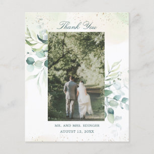 Eucalyptus Photo Budget Boda Gracias Tarjeta