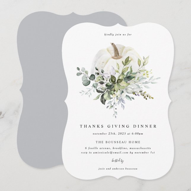 Eucalyptus Pumpkin Gracias Por Dar Invitación (Anverso / Reverso)