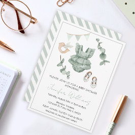 Eucalyptus ropa de bebé invitación a la ducha