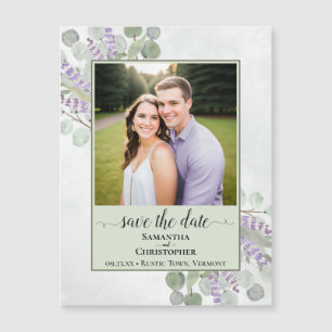 Eucalyptus Sage Boda Save Date Photo Magnet