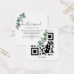 Eucalyptus Script Greenerenery Boda QR Código RSVP
