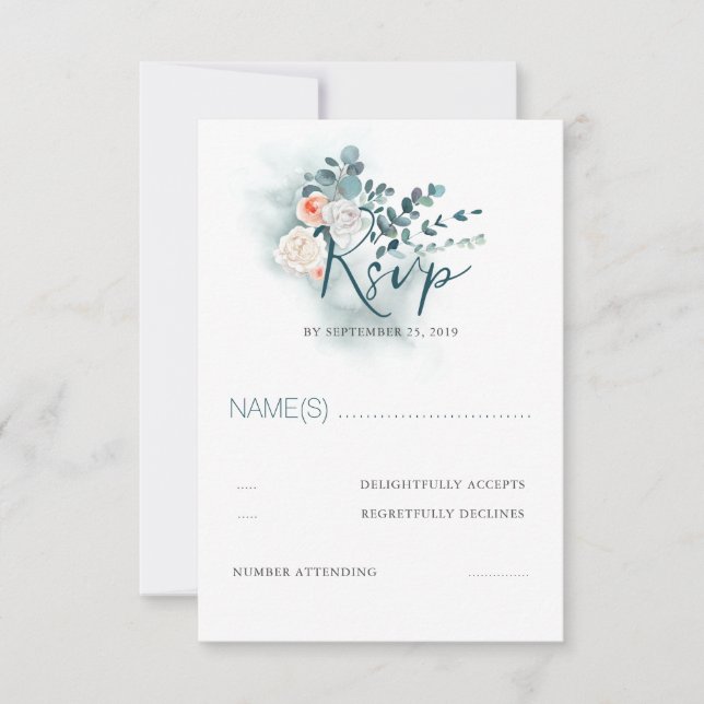 Eucalyptus Script Wedding RSVP (Anverso)