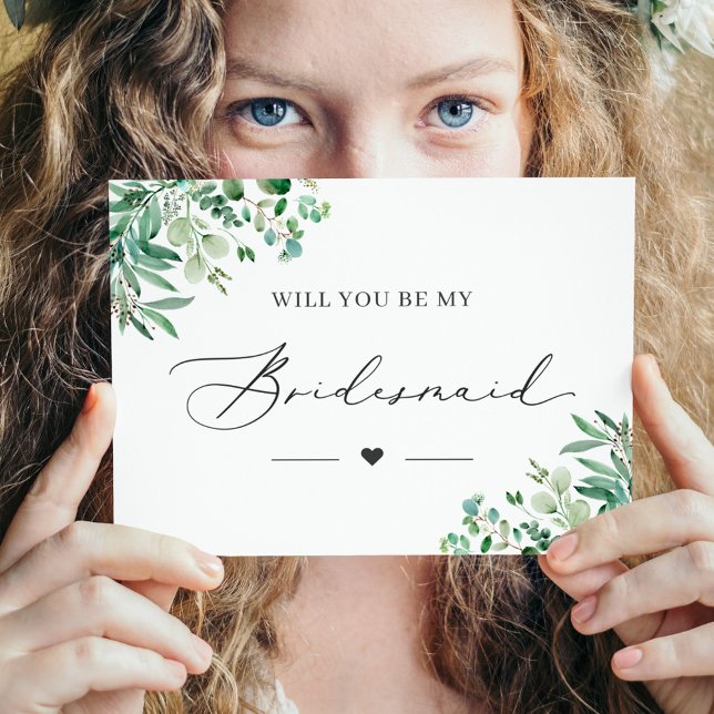 Eucalyptus Serás Mi Tarjeta Para La Mujer (Show your love to your bridesmaids with this card and make them feel truly special.)