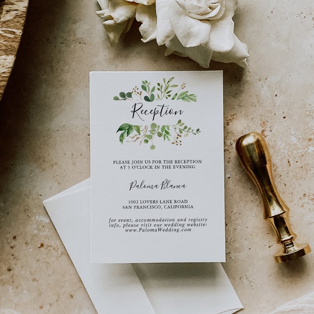 Eucalyptus Simple Brown Floral Wedding Recepción (Subido por el creador)