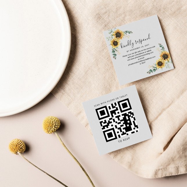 Eucalyptus Sunflower Boda sitio web QR Código RSVP (Subido por el creador)