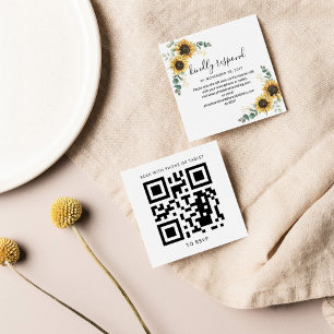 Eucalyptus Sunflower QR Boda de código web RSVP