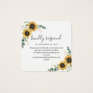 Eucalyptus Sunflower QR Boda de código web RSVP